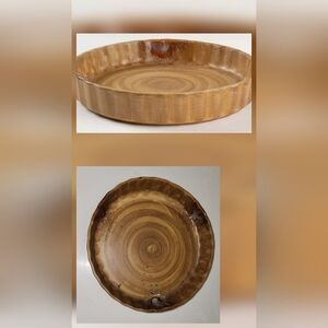 Sango Splash 4951 Brown Drip Glazed Stoneware Deep Tart Or  Quiche Dish